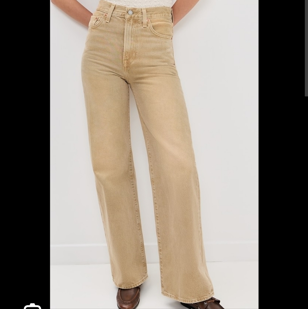 Levi's Premium Ribcage Wide Leg Jeans Tan Jeans 29x34 Tall Levis Levi 8 Long